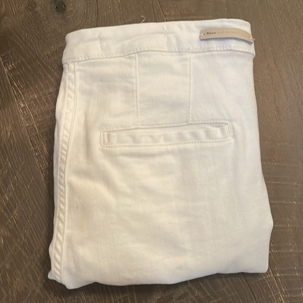 Anthropologie Pilcro 27 High-Rise Denim Leggings White Cropped Side Zip Closure